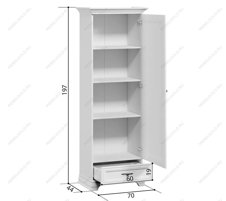 Шкаф Кентаки REG1D1S белый | изображение 2