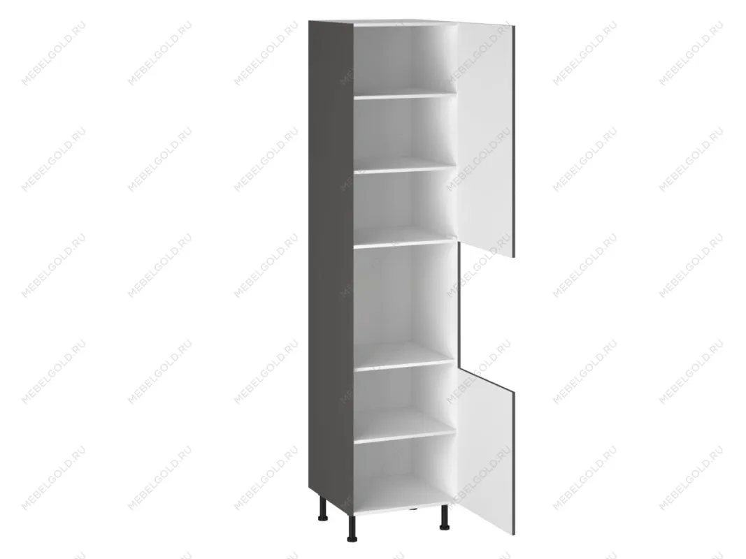 Шкаф-пенал 1080 ПГ-60 бока МДФ, Виста (600*586*2576) Экокожа Серый, 26702 | изображение 1