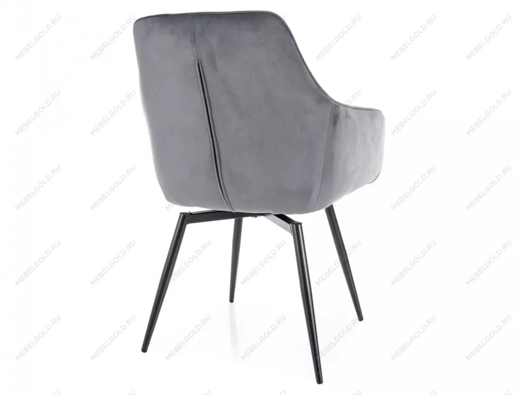 Стул кухонный Signal SERVIO Velvet Bluvel 14 поворотный (серый/черный) | изображение 3