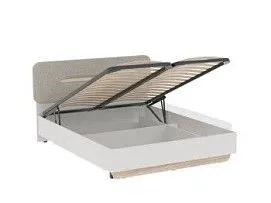 Кровать 1600 с темной мягкой вставкой и подъемным механизмом, Аврора (1756*2063*1049) Дуб Мария/Кашемир