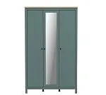 САГА шкаф 3 двери с зеркалом темно-бирюзовый/ясень | изображение 1