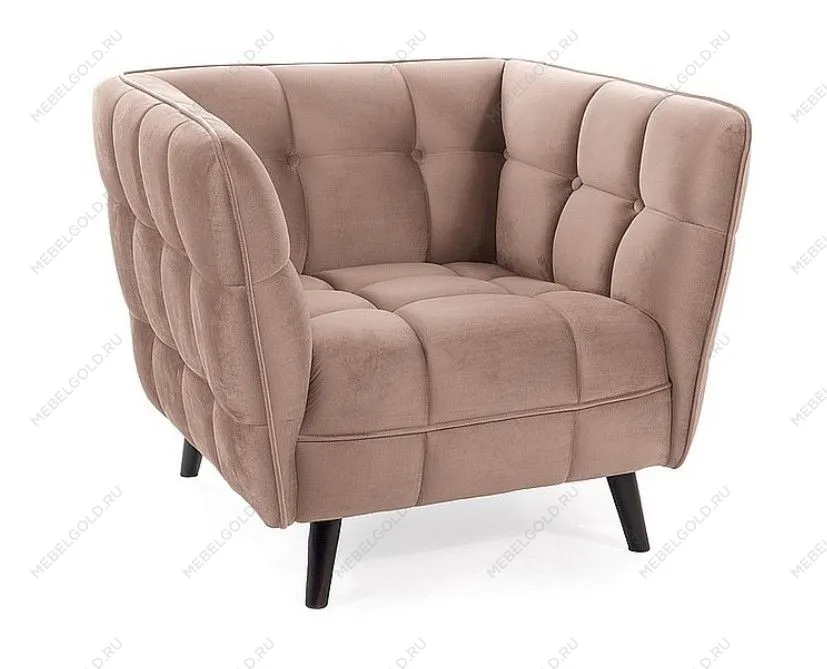Кресло Signal CASTELLO 1 VELVET (темно-бежевый/венге)