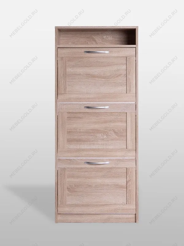 Обувница Сириус с 3 откидными ящиками, 60 х 25 х 143 см, ЛДСП, дуб сонома | изображение 4