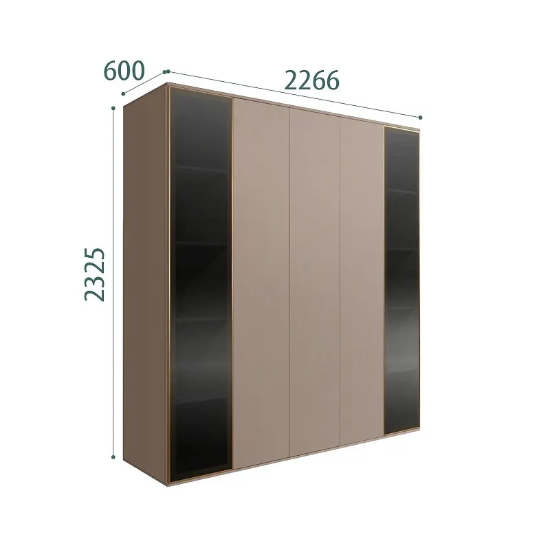 Шкаф 5-ти дв. Bogemia Air (Мокка/Золото) БМШ2/5(2)