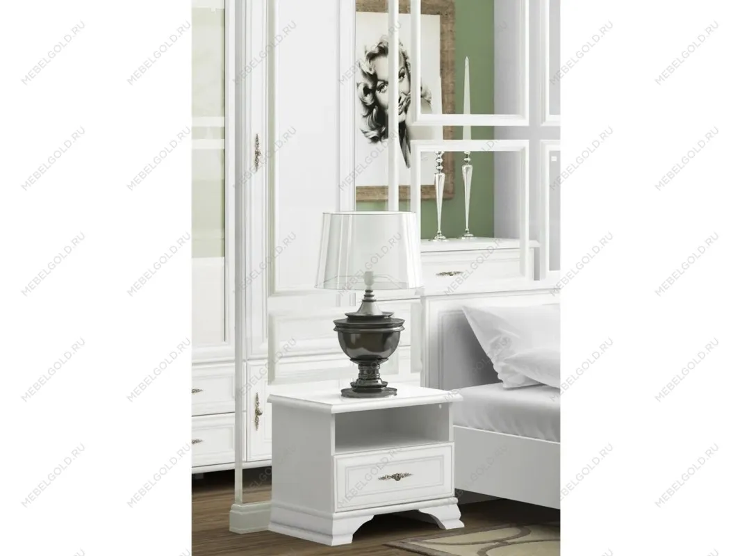 Тумба прикроватная Кентаки KOM1S белый | изображение 3