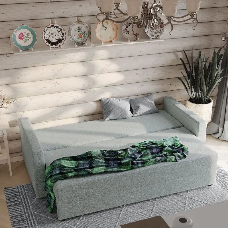 Диван-кровать ВАЛО, 227х101х78 см, мятно-серый | изображение 1