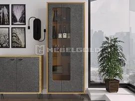 Шкаф с витриной Грейс REG2W с подсветкой