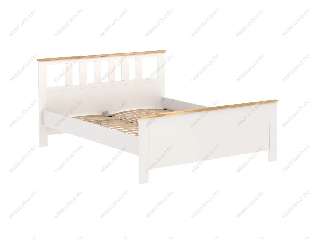 Кровать двуспальная Сага, 160х200 см, белая/ясень | изображение 12