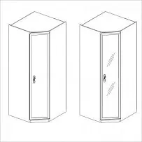 Мишель секция угловая с зеркалом белый матовый