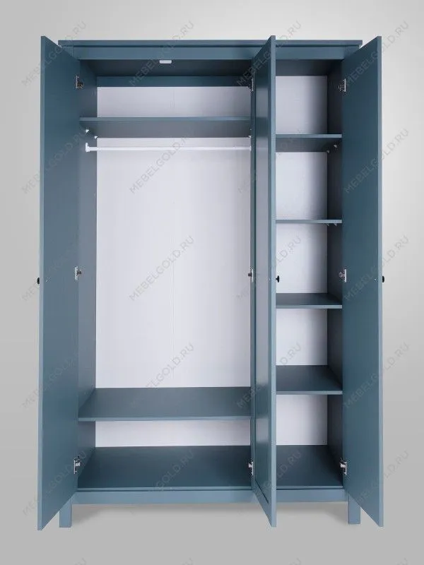 Шкаф распашной Сага, 3 двери, 132х64х215 см, темно-бирюзовый | изображение 8