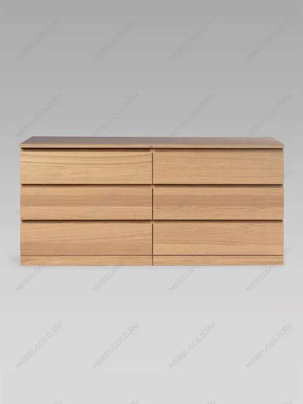 Комод Варма Прайм, 6 ящиков, горизонтальный, 160х77х48 см, шпон натурального дерева, дуб беленый | изображение 8