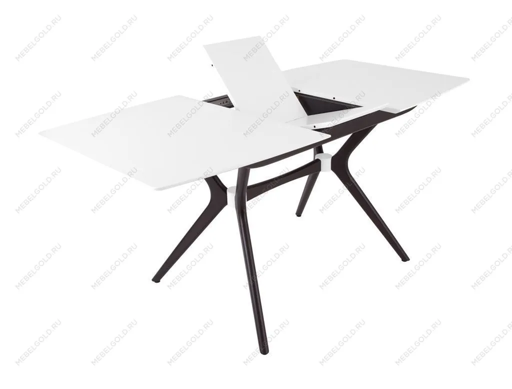Стол Марко (1300*820+320/цвет столешницы Белый/цвет ножек Венге) | изображение 2