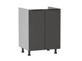 Стол под мойку 2-х дверный СМ-60, Ватель (600*520*820) Экокожа Серый, 23310