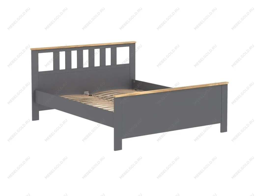 САГА кровать двойная 160х200 серая/ясень | изображение 1