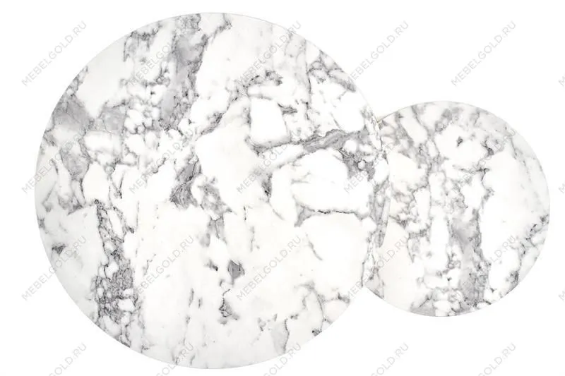 Комплект Halmar PAOLA, 2 стола журнальных (белый мрамор/золотой) | изображение 3