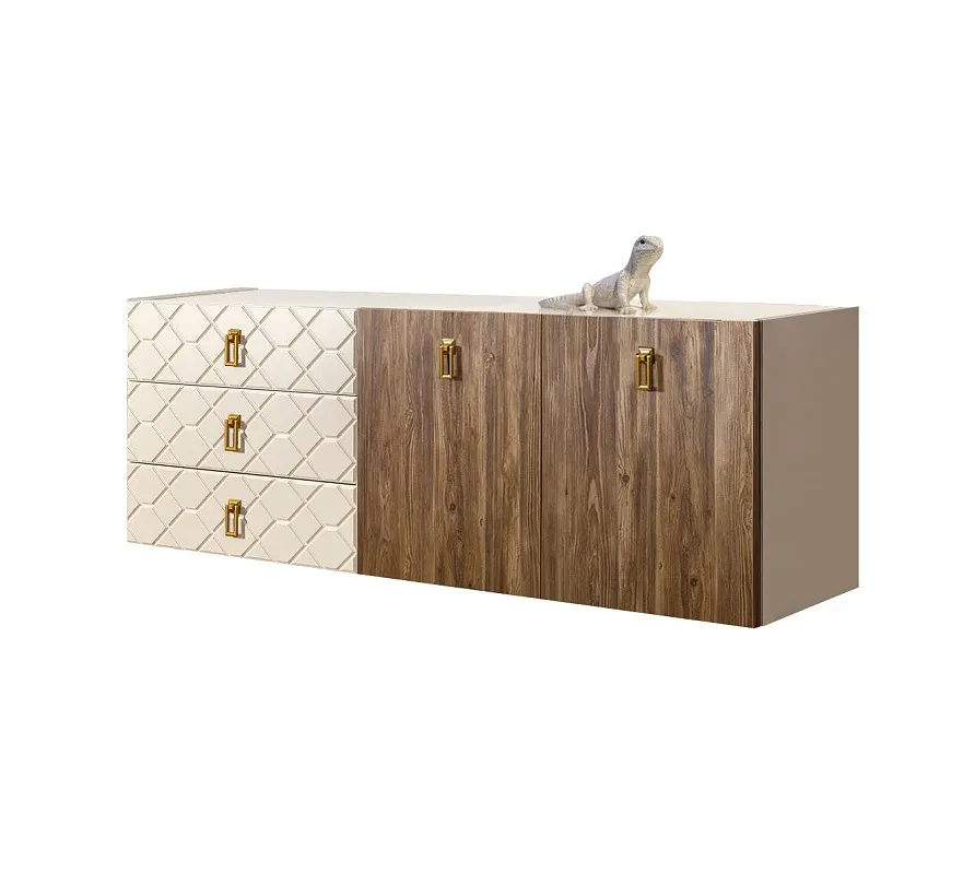 Комод 1.6м Bogemia Fly Wood Fa (Слоновая кость) (Lakobel/Золото) БМКМ-4