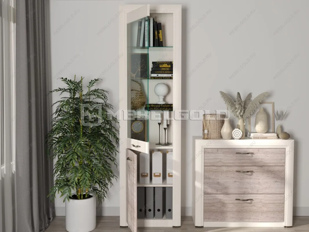 Шкаф с витриной Оливия 1V1D | изображение 2