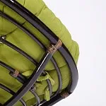 Кресло-качалка Papasan с подушкой Античный коричневый/флок Олива | изображение 1