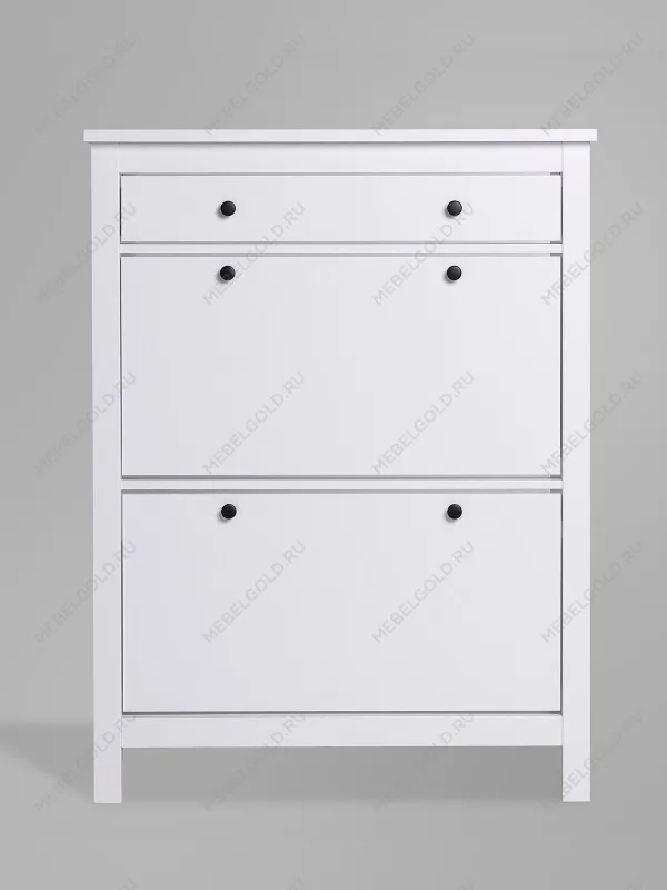 Обувница Сага с 2 откидными ящиками 92х122 белая | изображение 8