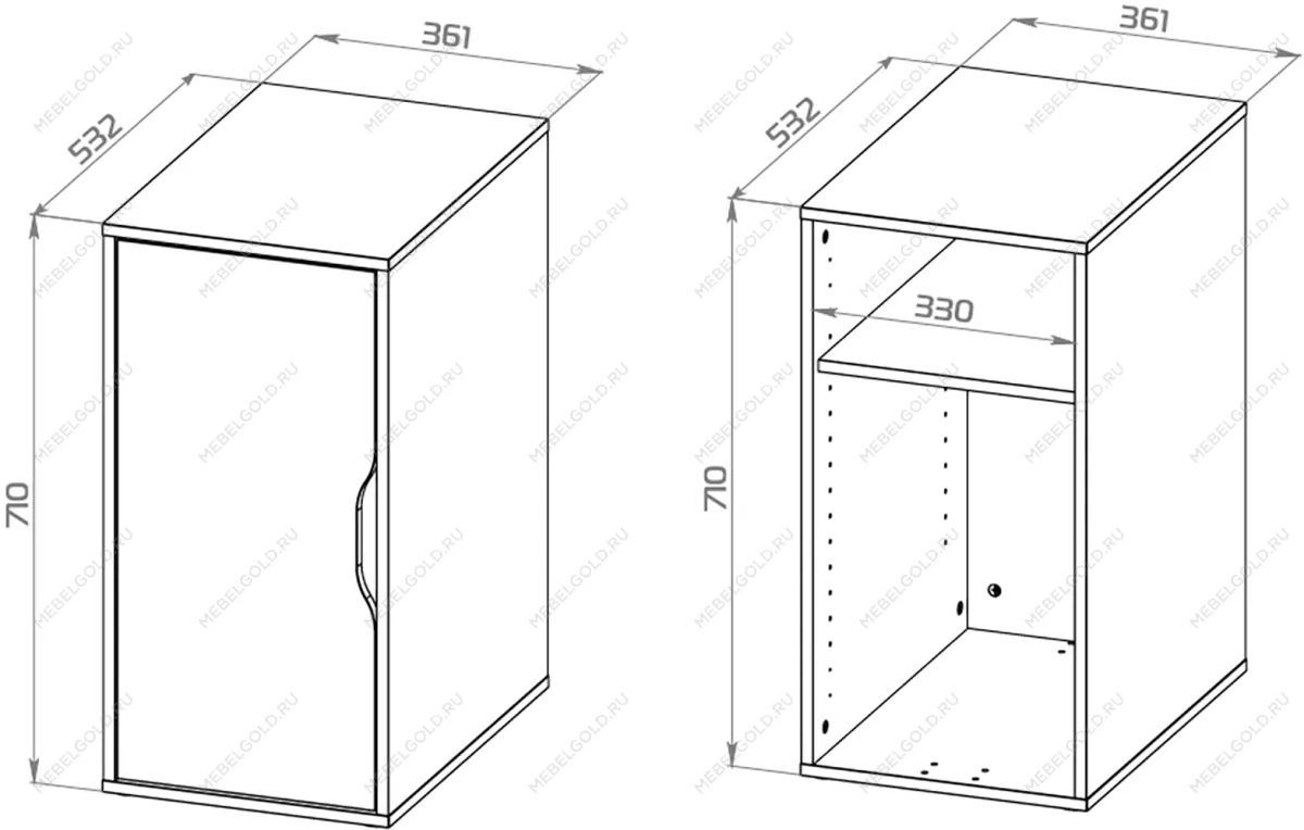 ИНГАР ДВ тумба 36x71x53, белый | изображение 2