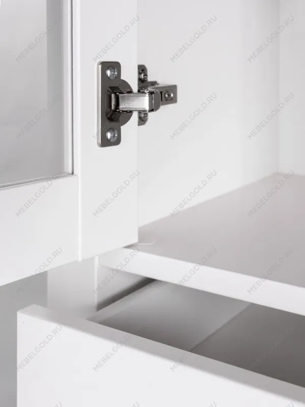 Шкаф с витриной Сага, 90х41х215 см, белый | изображение 9