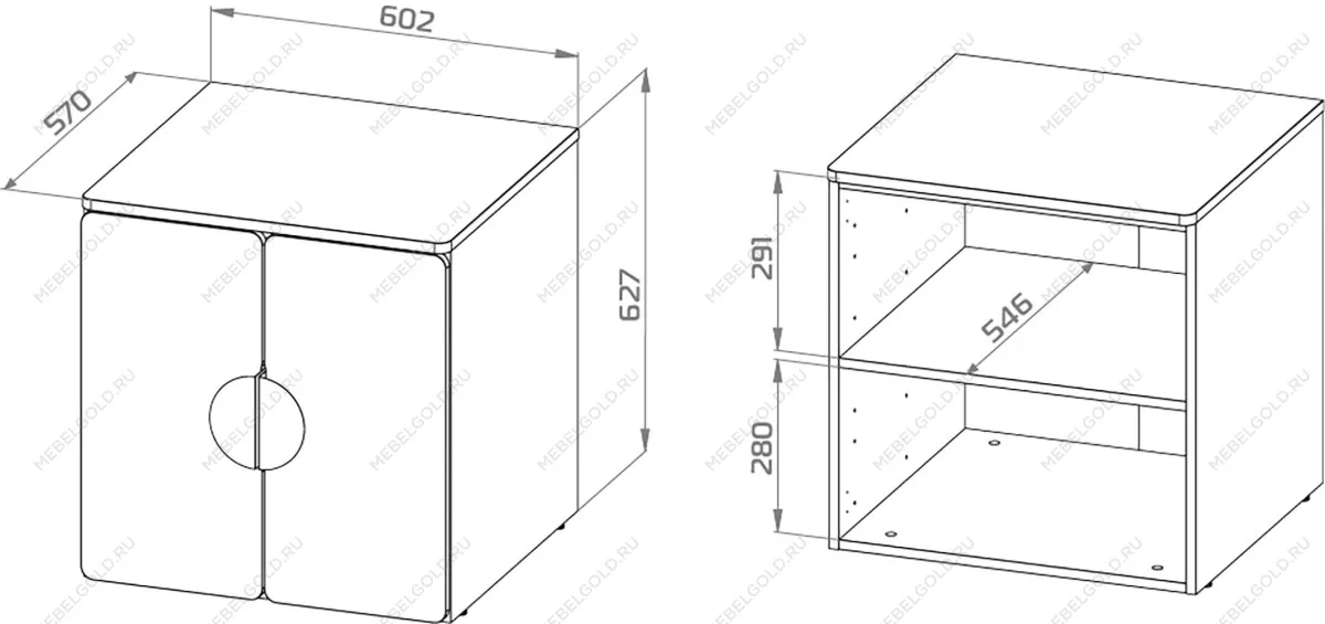 Шкаф Пикси распашной, с двумя дверьми и полкой 60x57x60, озорной василек | изображение 13