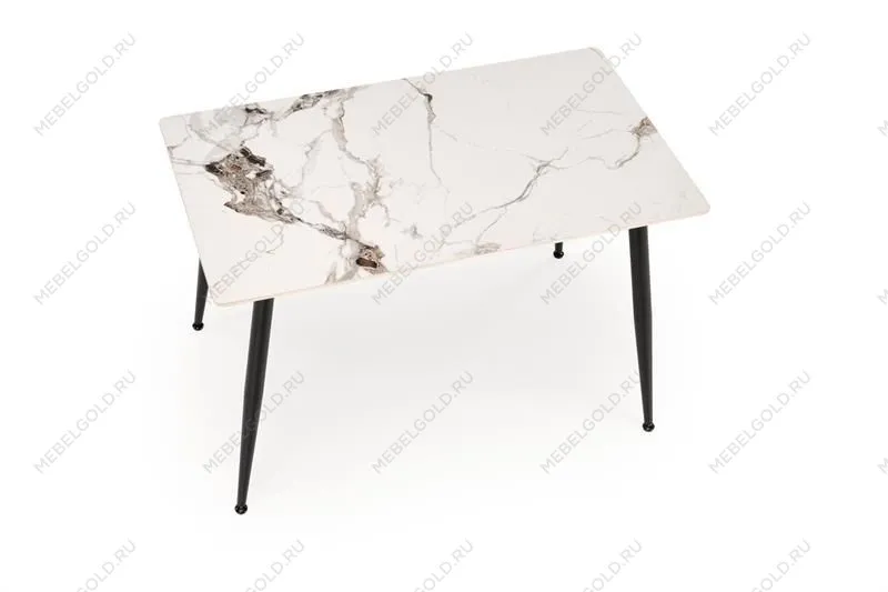 Стол обеденный Halmar EMILIO 120 (белый мрамор/черный) | изображение 4