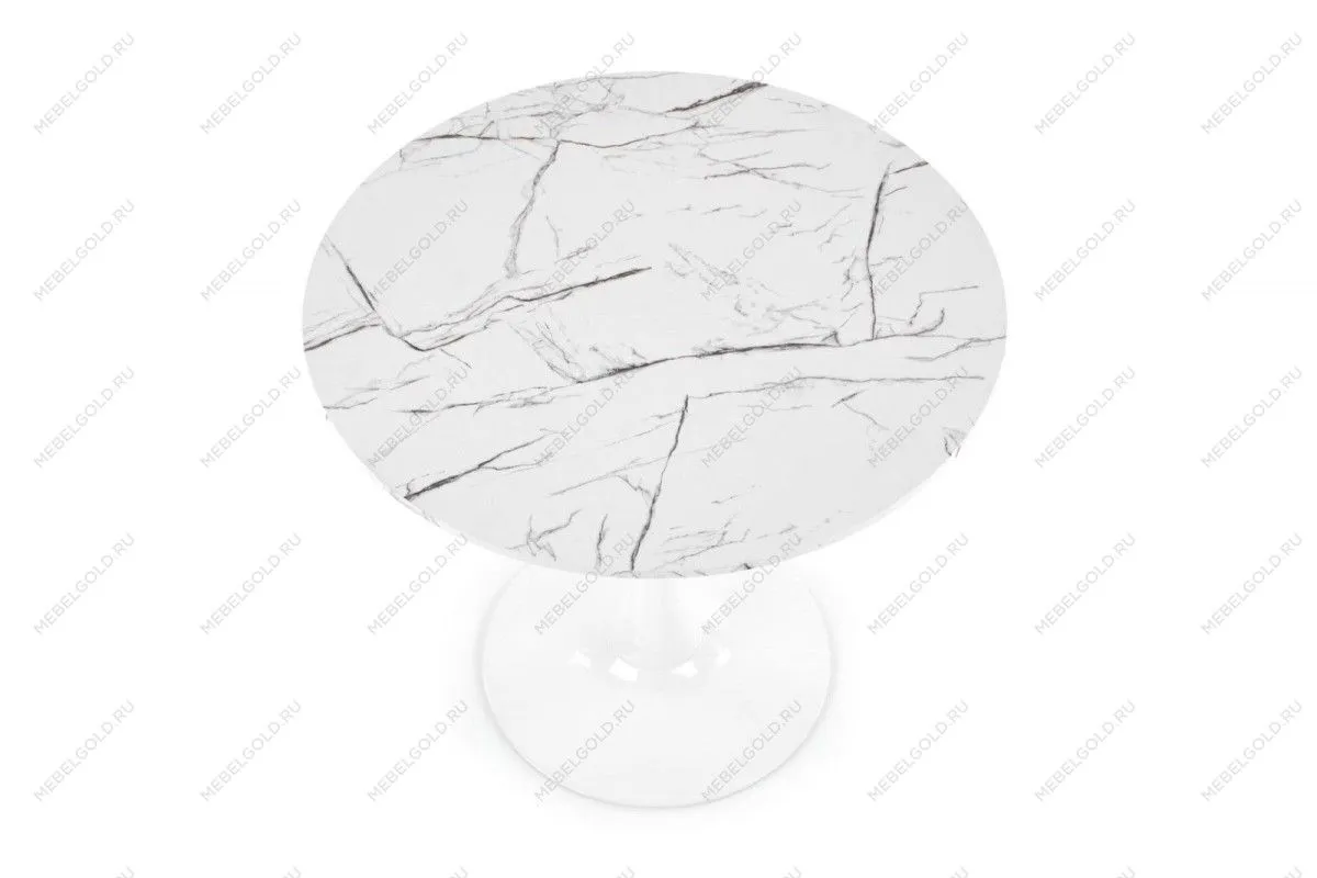 Стол обеденный Halmar DENVER (белый мрамор/белый) | изображение 1