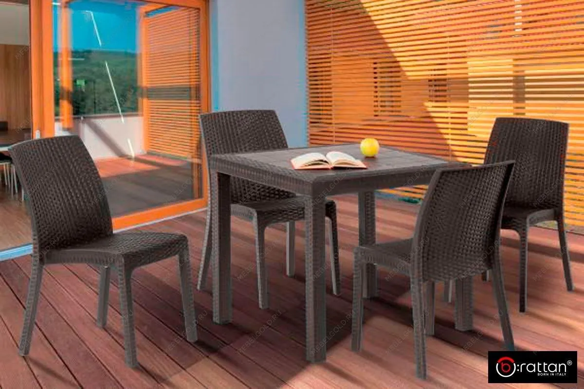 Стол B:rattan Dallas 800*800мм, коричневый | изображение 2