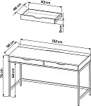 ИНГАР Д 132 стол письменный 132x58x76, белый | изображение 2
