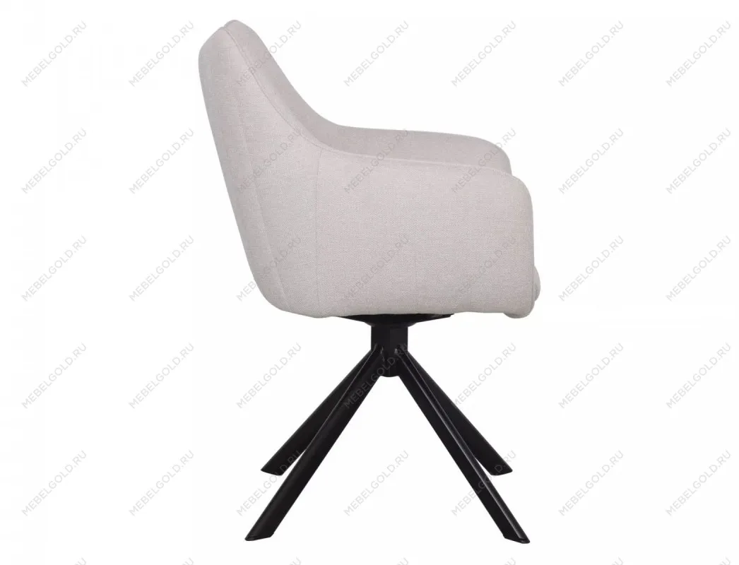 Стул кухонный Signal AZALIA Velvet Bluvel 30 поворотный (светло-бежевый/черный) | изображение 2