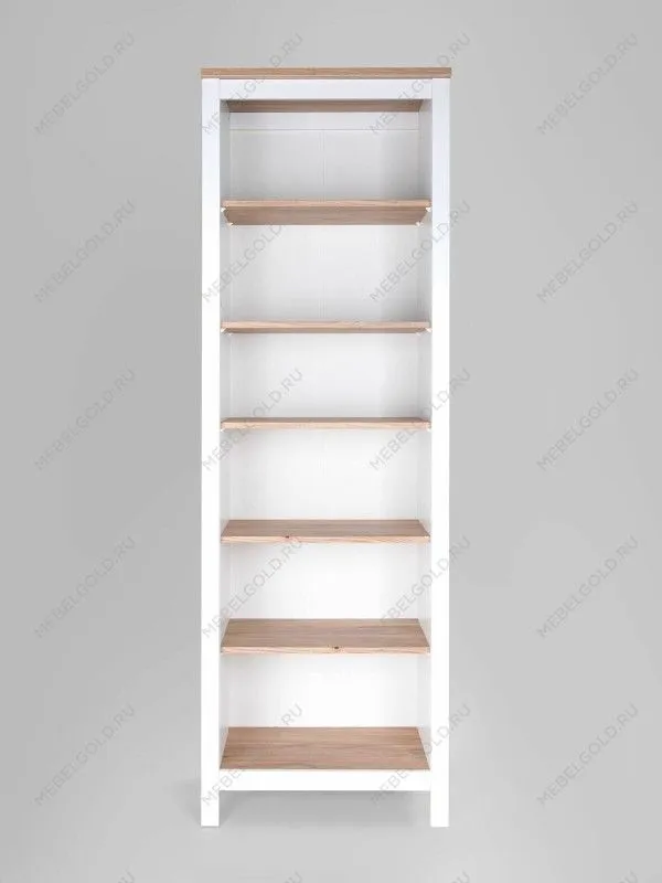 Стеллаж Сага, 70х42х215 см, белый/ясень | изображение 2