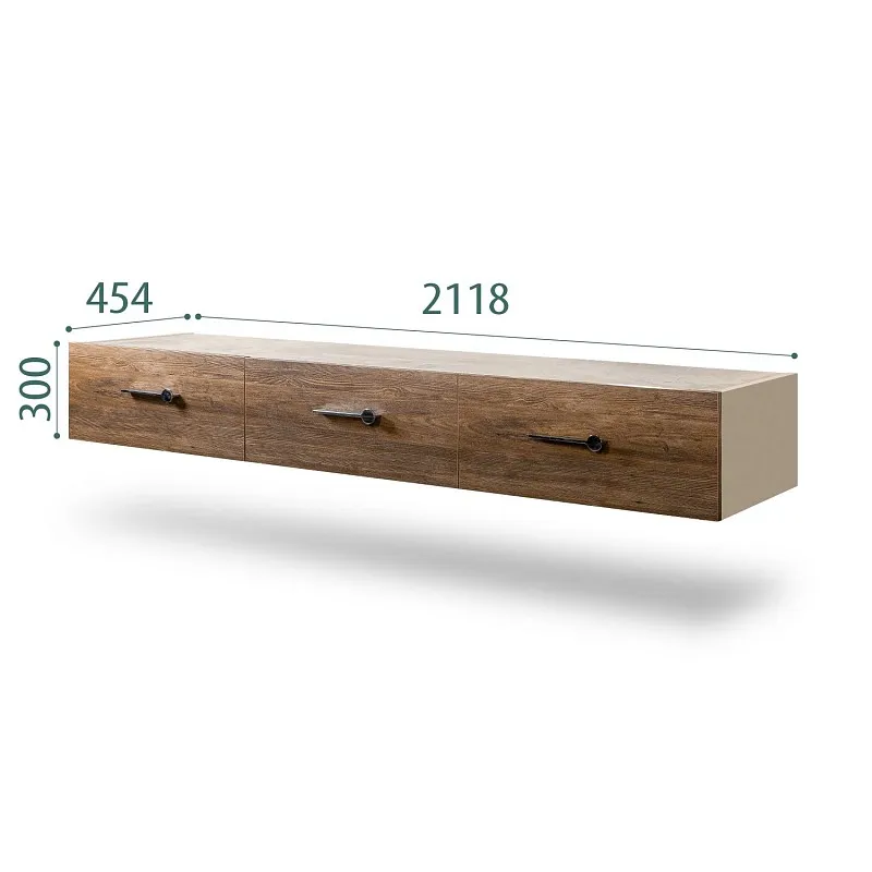 Тумба телевизионная 2.1м Bogemia Fly Wood Wo (Ваниль) (Novabuk/Хром) БМТ-2