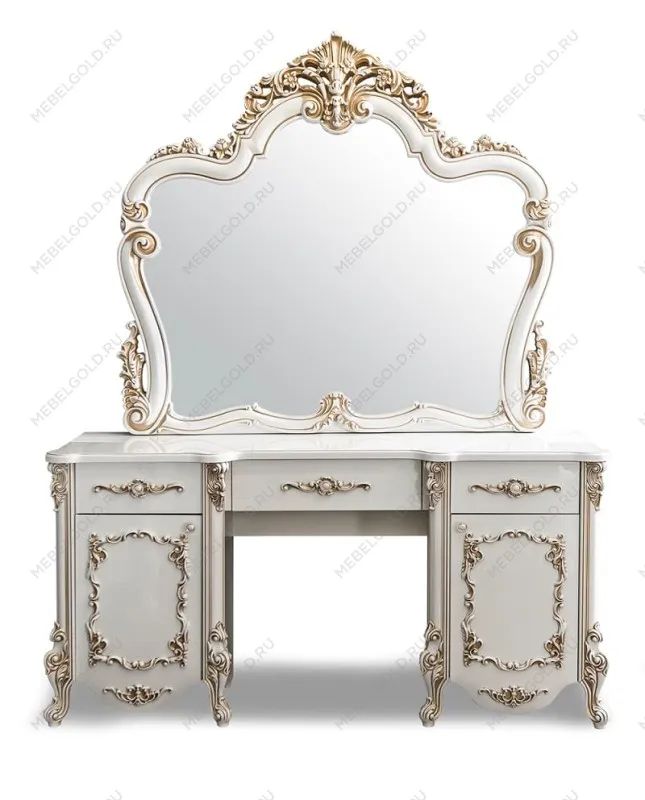 Туалетный столик Флоренция белый перламутр глянец | изображение 1