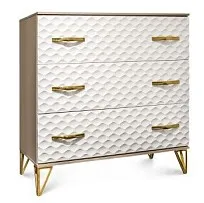 Комод Лара 3 ящика белый глянец