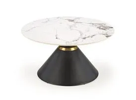 Стол журнальный Halmar GORETTI (белый мрамор/черный)
