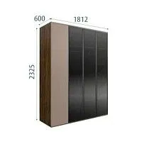 Шкаф 4-х дв. Bogemia Woodline Air (Мокка/Черный) БМШ2/4(3)
