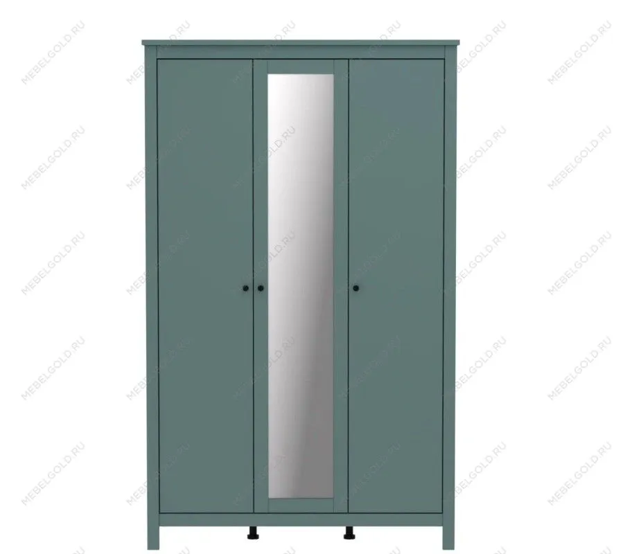 САГА шкаф 3 двери с зеркалом темно-бирюзовый | изображение 1