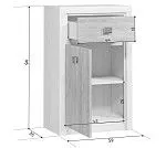 Тумба Коен КОМ1D1S ясень снежный | изображение 1