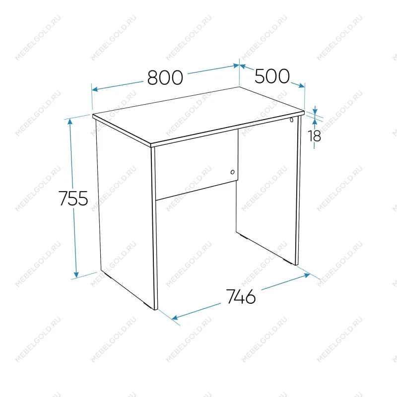 Стол письменный Кастор, 80х50х75 см, белый | изображение 10