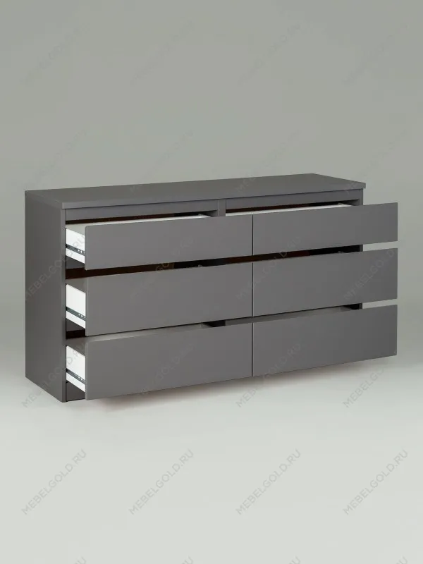Комод Кастор, 6 ящиков, 129х40х71 см, серый | изображение 15