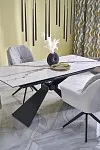 Стол обеденный Halmar LUCIANO 180 раскладной (белый мрамор/черный) | изображение 7