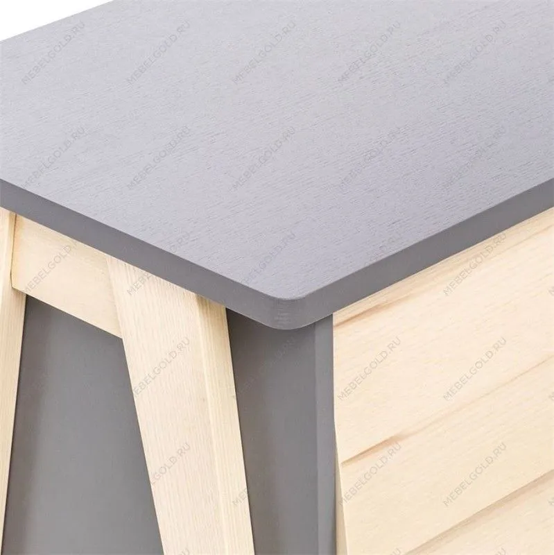 Тумбочка Сканди 2 ящ. (Натуральное дерево/серый ясень) | изображение 4