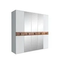 Шкаф 5-ти дв. с зеркалами Bogemia Wood Fa (Белый/Черный) БМШ1/5(Wo)