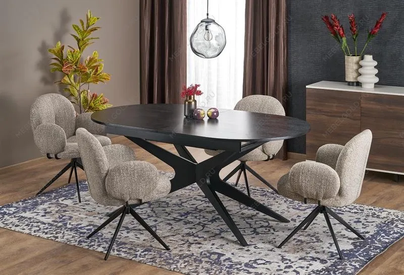 Стол обеденный Halmar SANDRO раскладной (черный/черный) | изображение 18