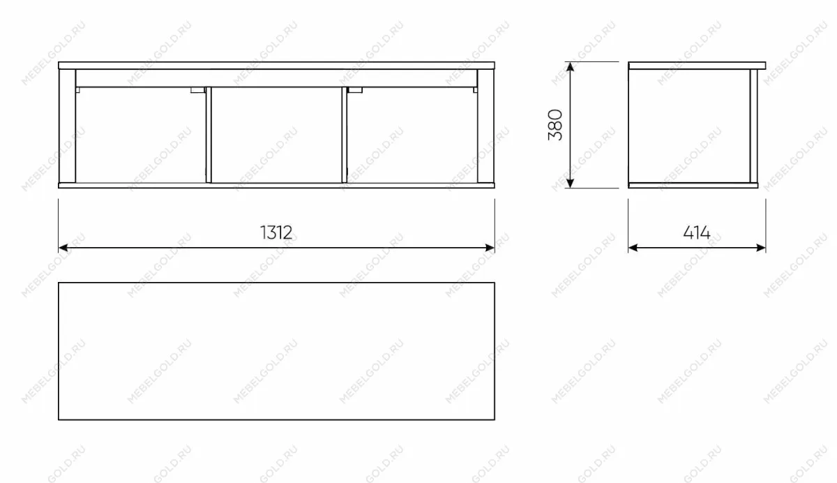Полка навесная Сага, 3 секции, серая | изображение 8