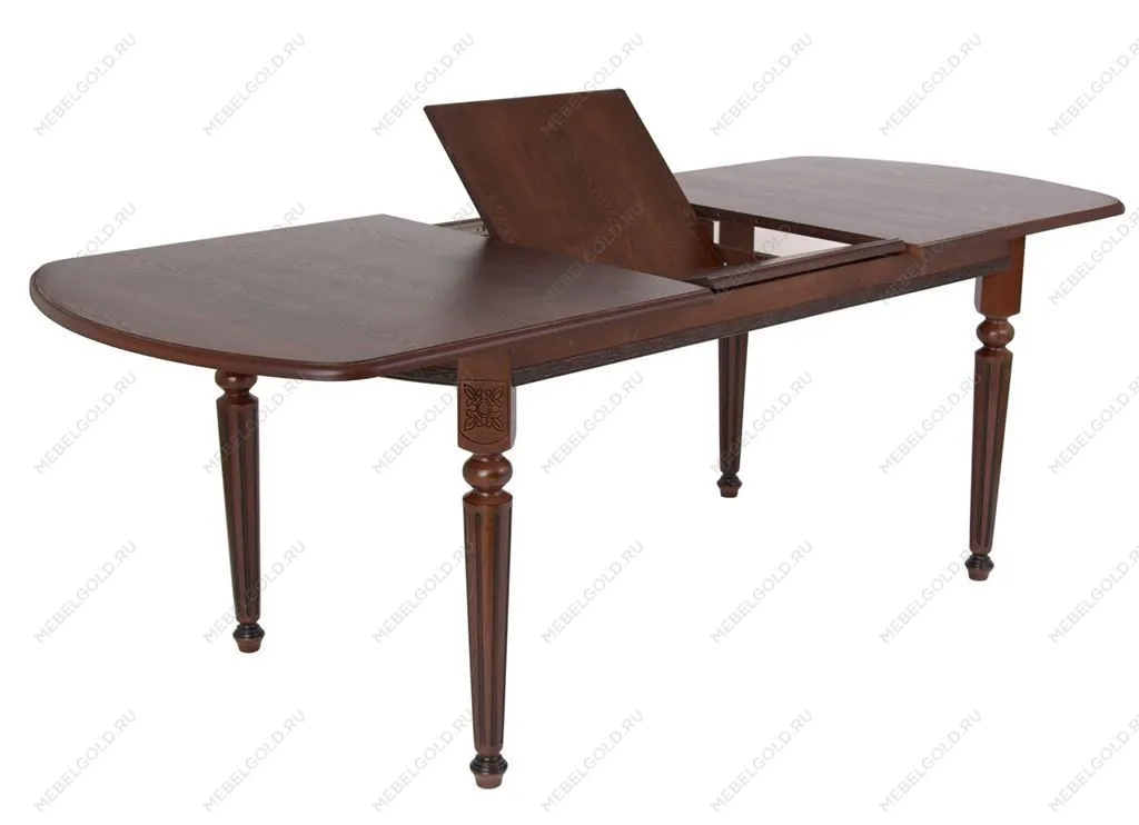 Стол овальный Милорд-170 (90х170х220/темный орех/патина темная) | изображение 1