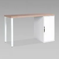 ИНГАР 2/ДВ/T стол письменный 140x75x55, дуб беленый/белый