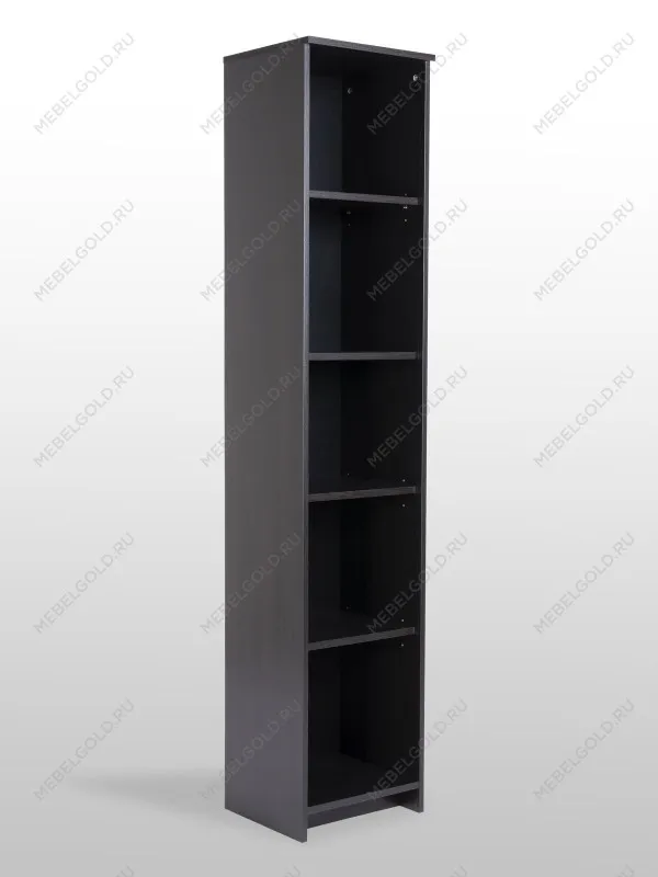 Стеллаж Сириус, 5 полок, 39х34х190 см, черный, дуб венге | изображение 6