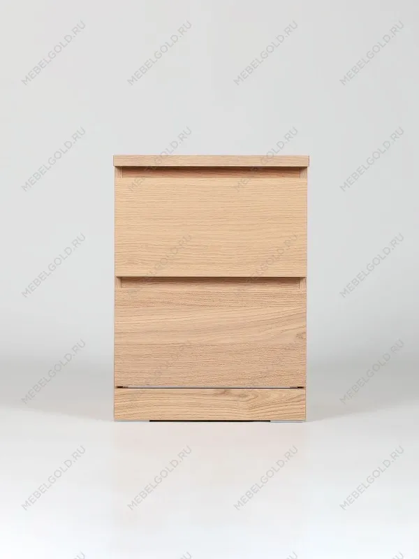 Тумба прикроватная Варма, 2 ящика, 40х55х40 см, шпон натурального дерева, дуб беленый | изображение 9